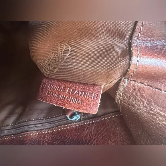 Vintage Fossil red leather tote ba - Picture 4 of 4